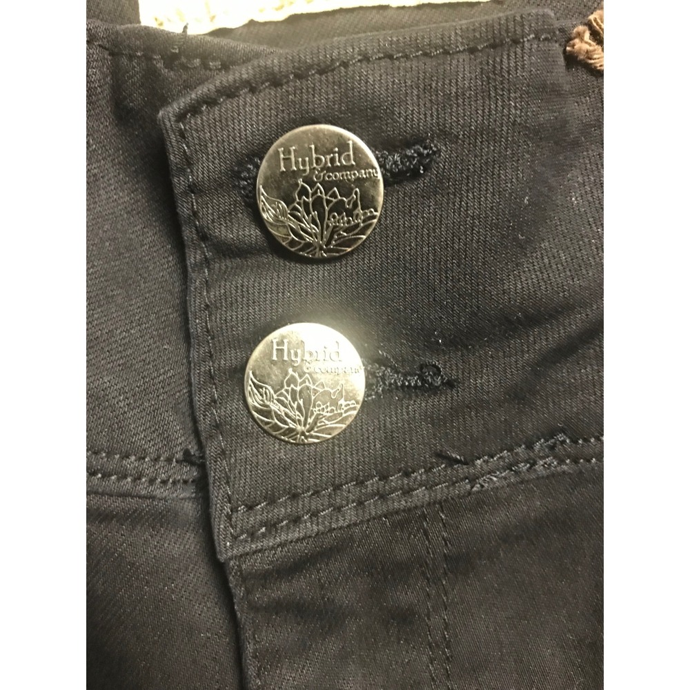 Hybrid & Company Black Distressed Bum Lifter Bermuda Shorts Size 3 - Picture 4 of 5